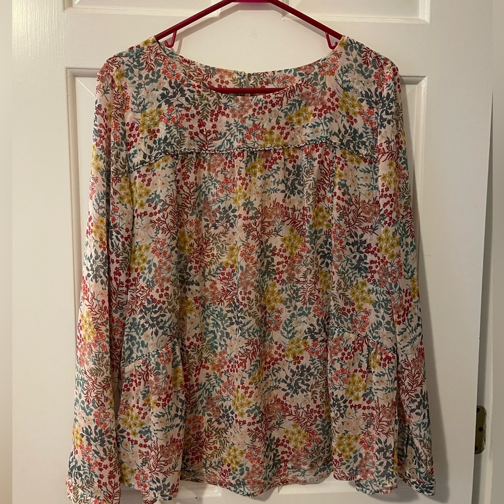 Loft large long sleeve  floral top